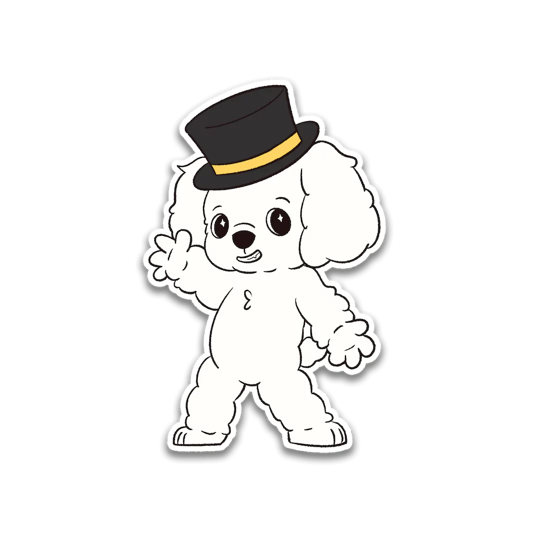 Fancy Finn Sticker Dog Top Hat