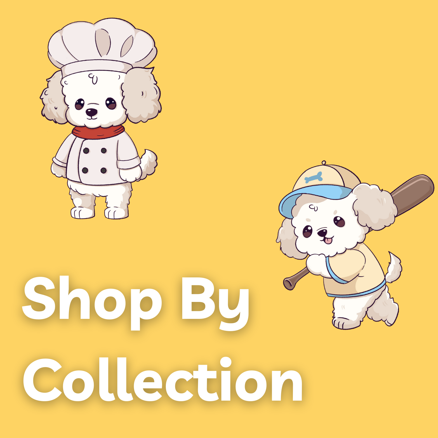 Shop By Collection Stickers Collection Image on Yellow Background with Stickers