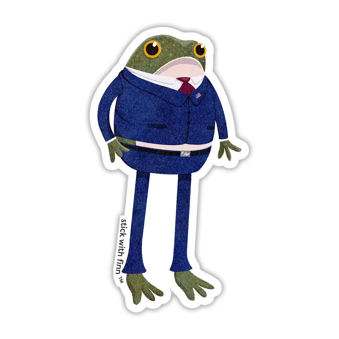 PResidential candidate frog blue suit sticker