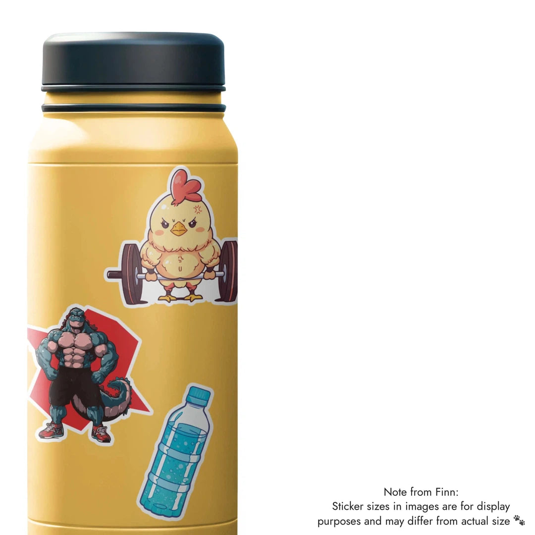 Godly Lizard, Chicken Legs, Water Bottle Sticker Water Bottle Mockup