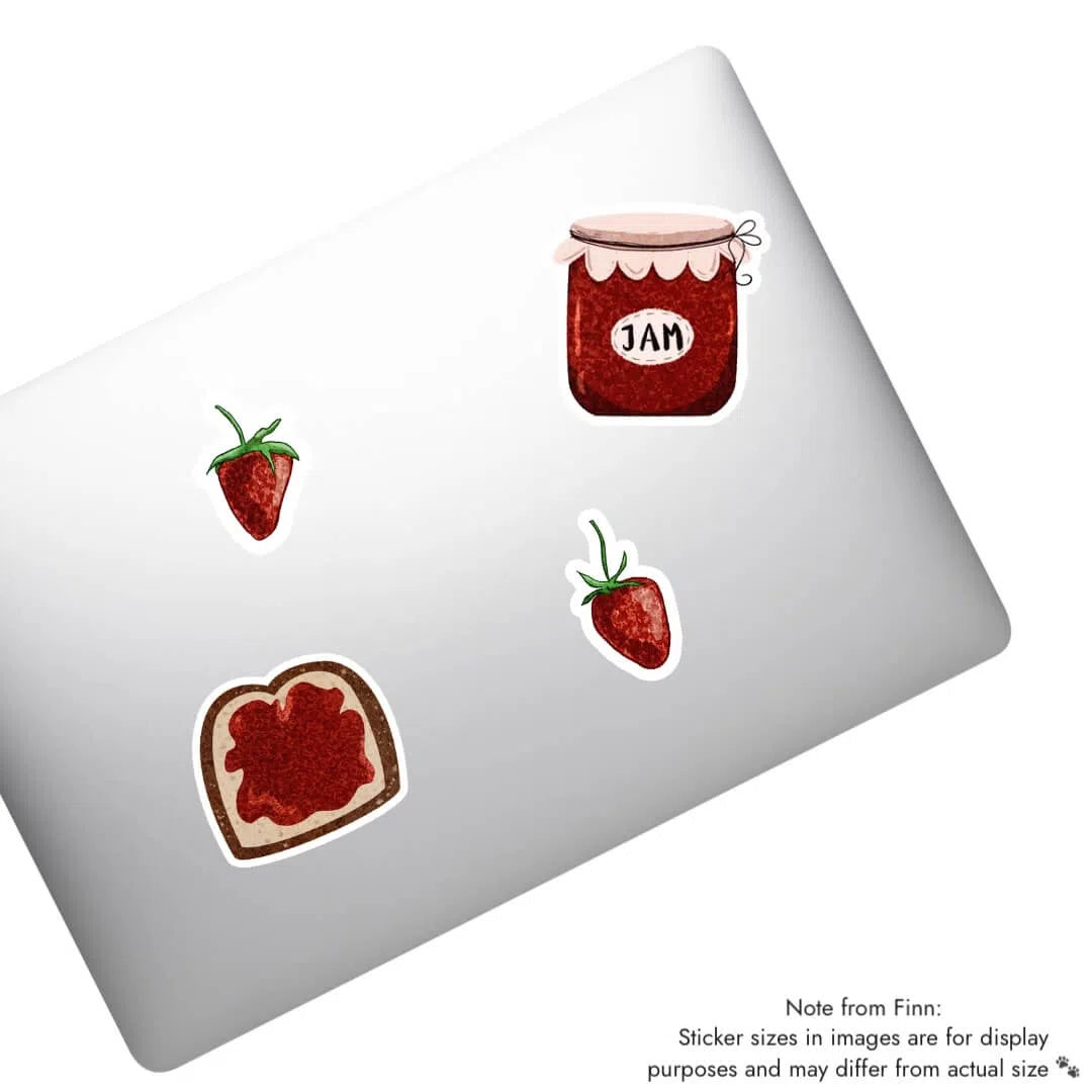 Strawberry, Jam, Toast Sticker Laptop Mockup