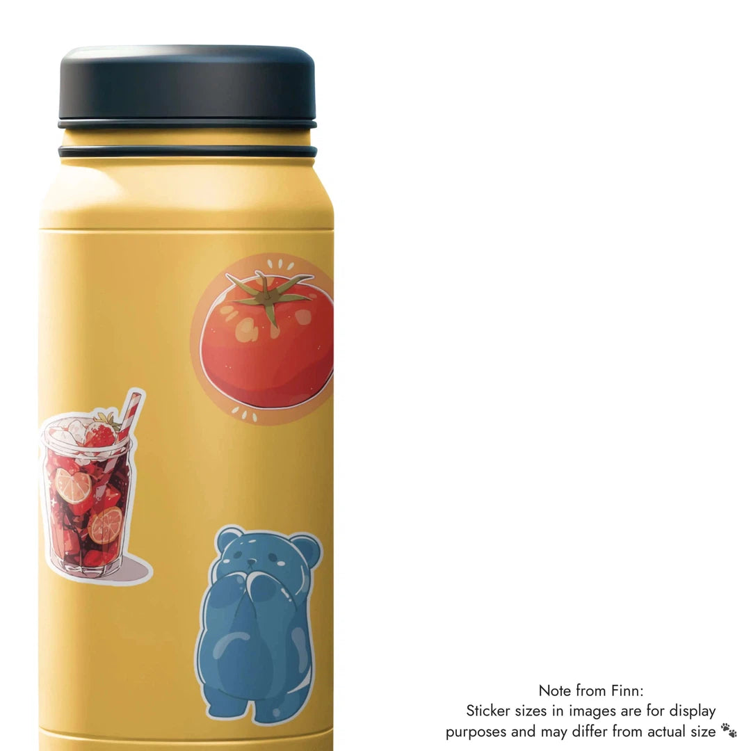 Tomato, Strawberry Lemonade Sticker, Gummy Bear Sticker Mockup