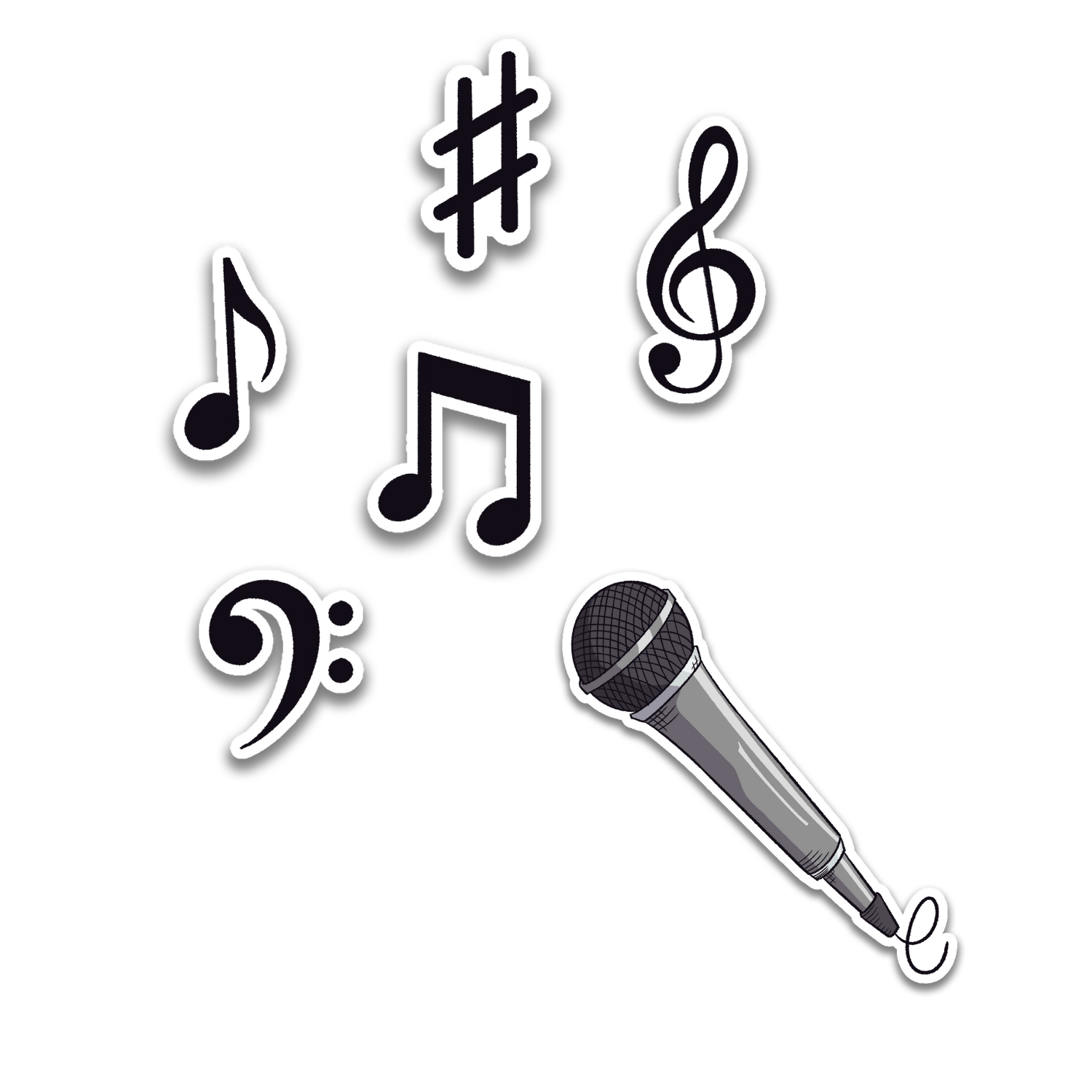 Various Music Notes and Microphone Stickers
