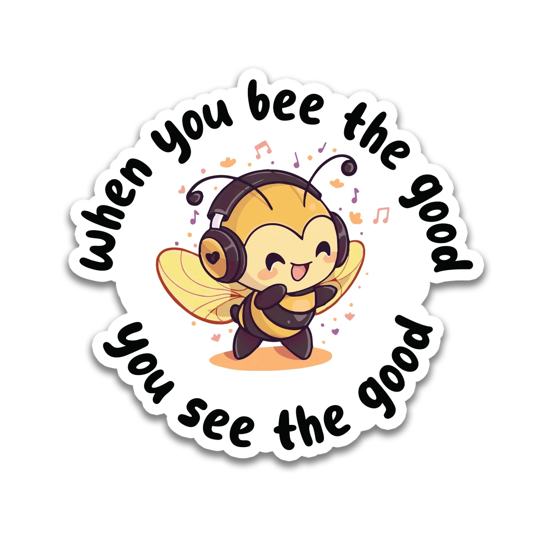 Yellow Bee "See the Good" Sticker