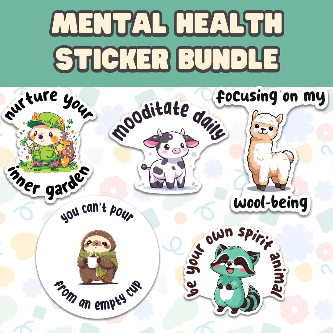 Mental Health Animal Sticker Bundle