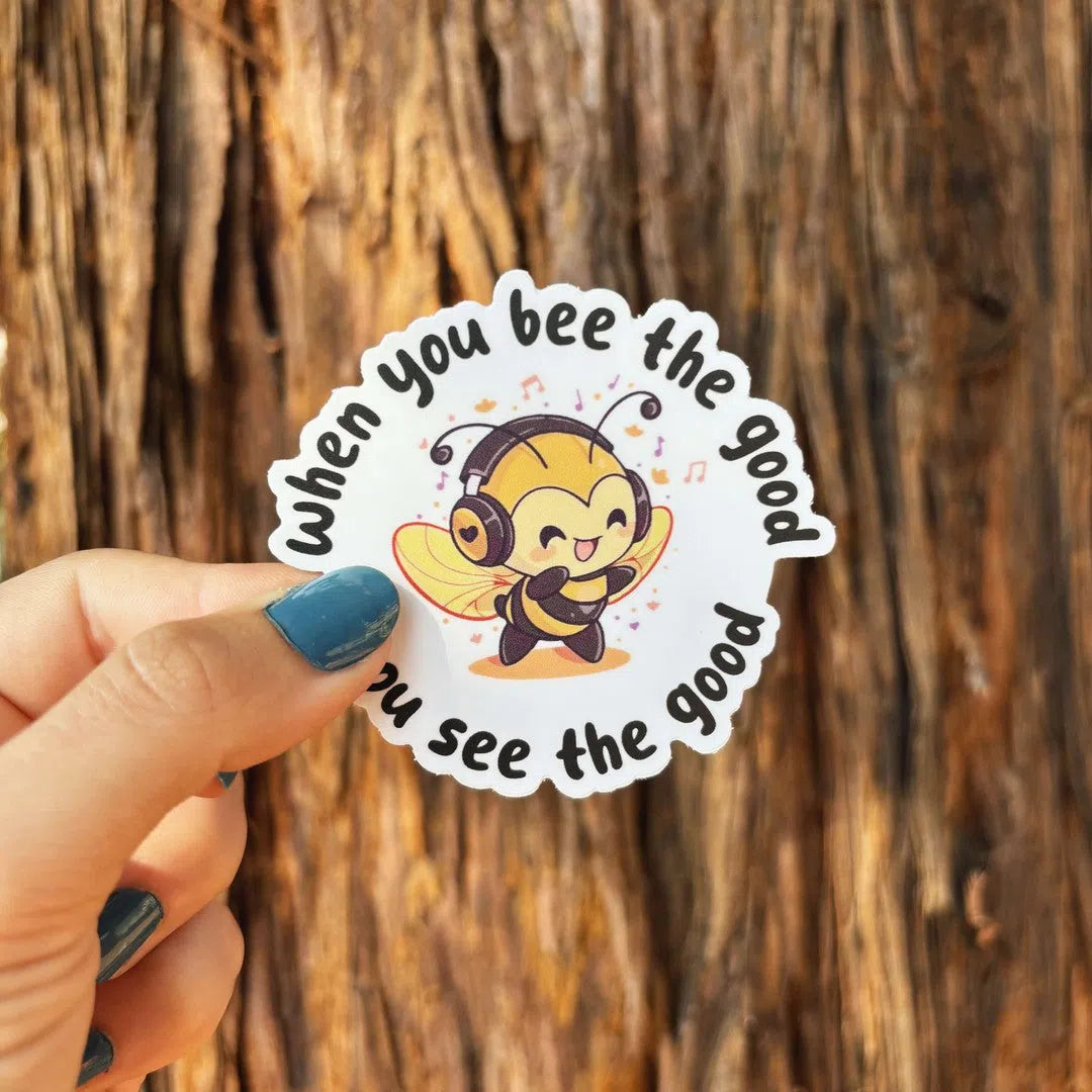 Yellow Bee "See the Good" Sticker