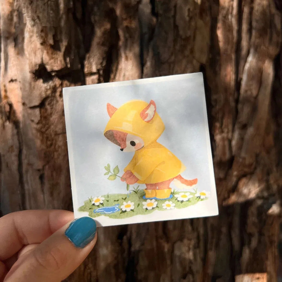 Rainy Day Deer Sticker
