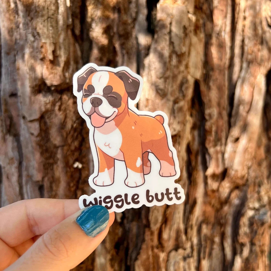 Wiggle Butt Boxer Sticker