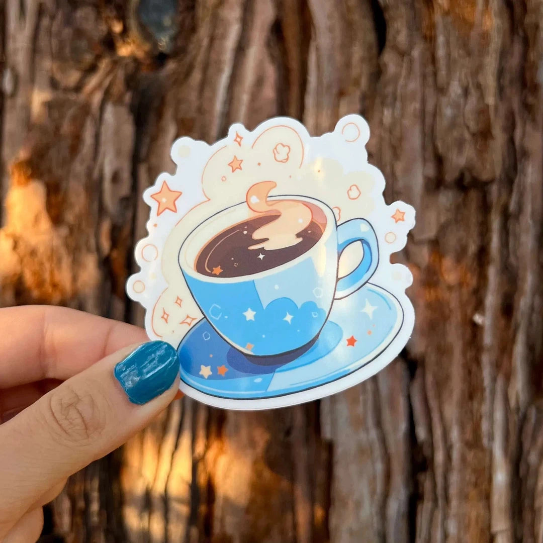 Blue & Brown Starry Coffee Sticker