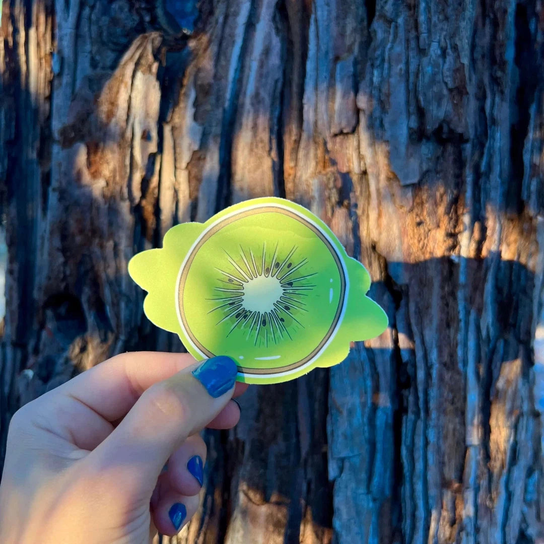 Green Kiwi Slice Sticker