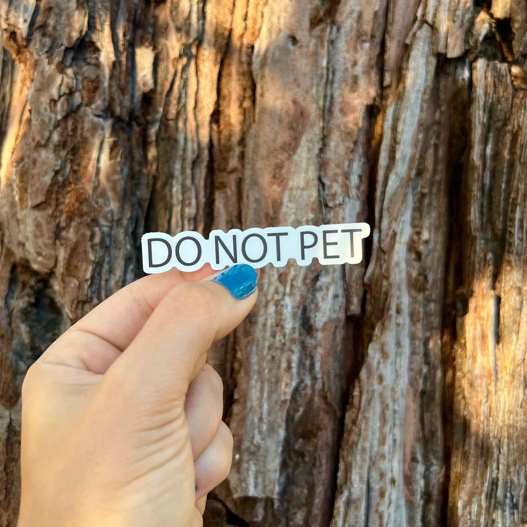 White "DO NOT PET" Sticker