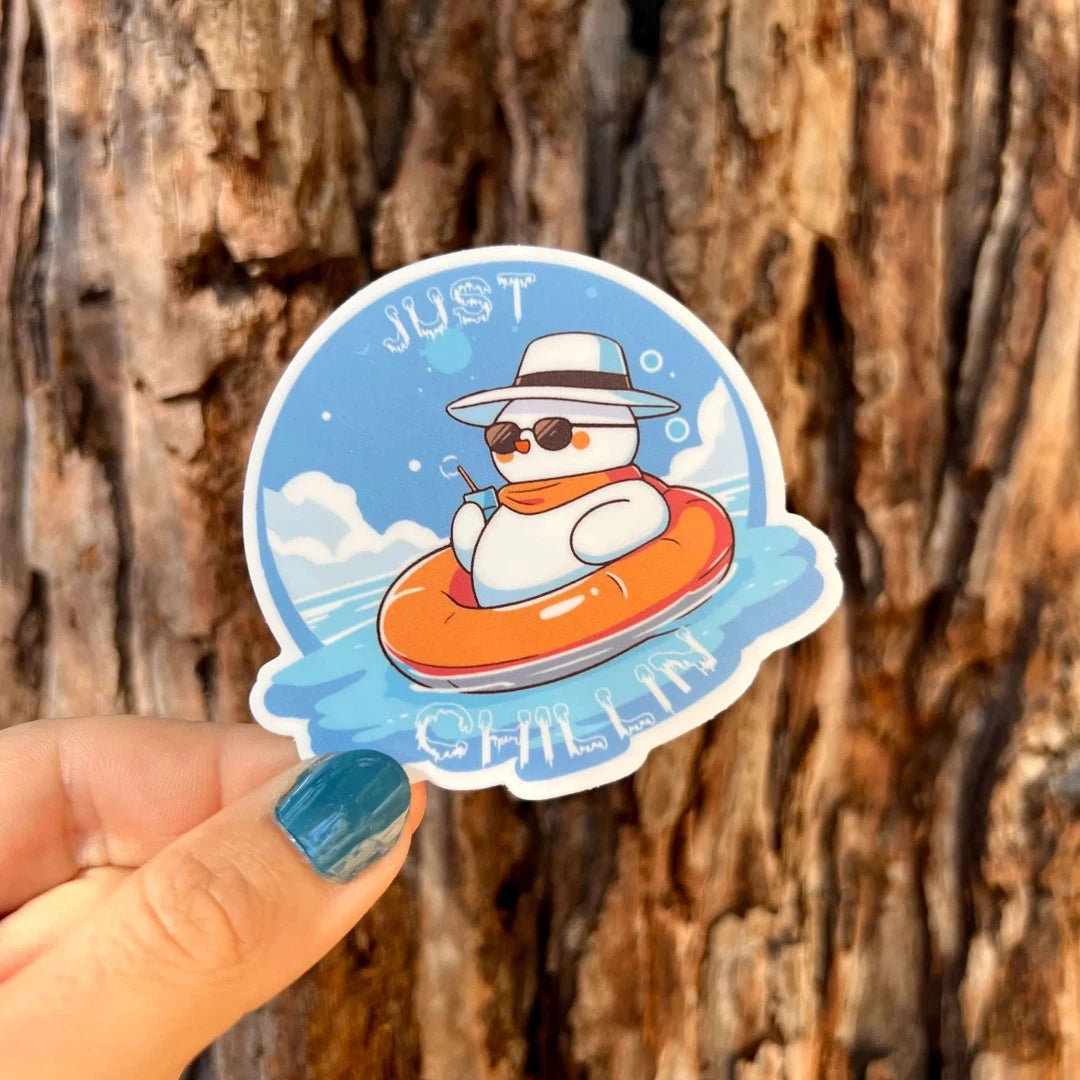 Just Chillin Snowman Sticker