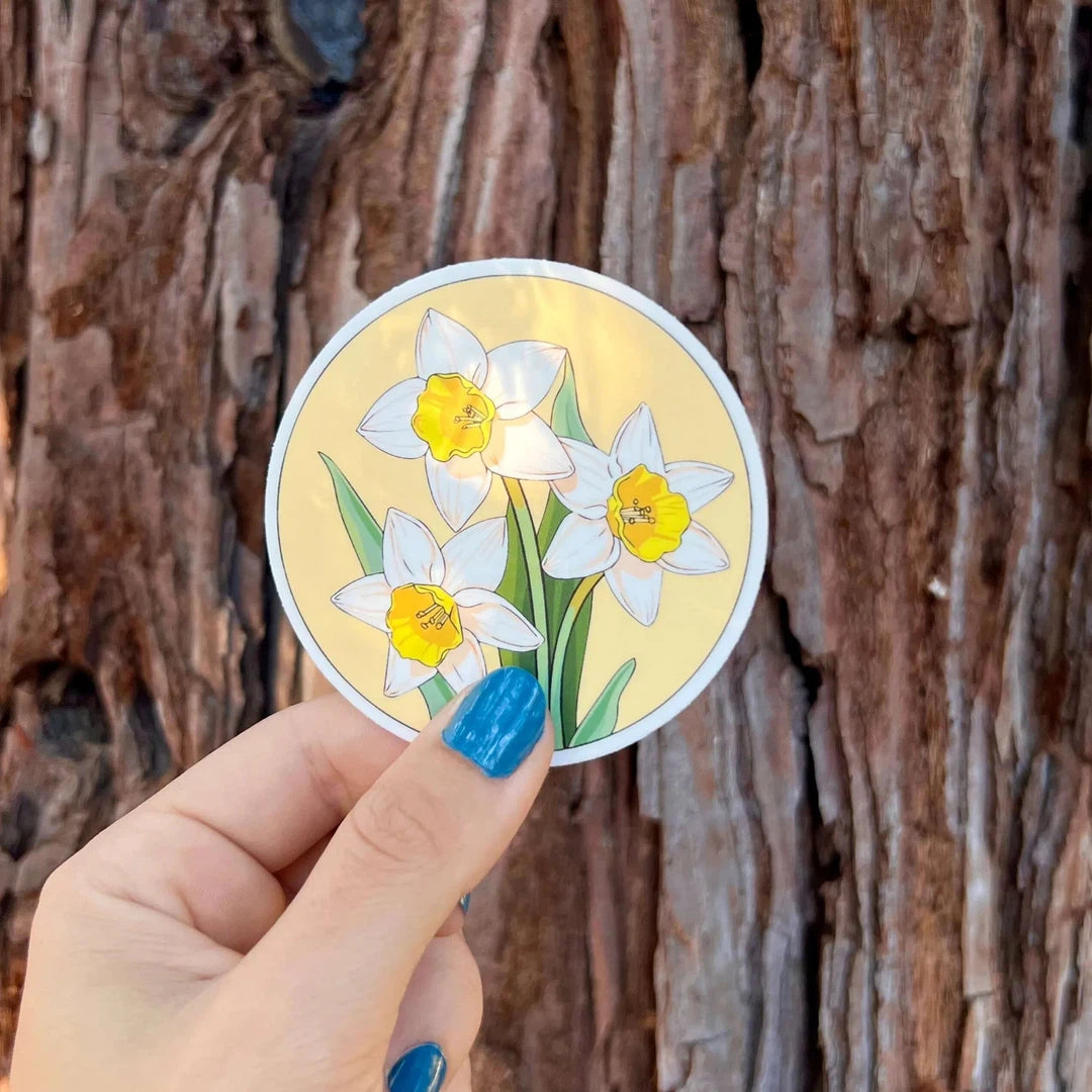 White Daffodil Bunch Sticker