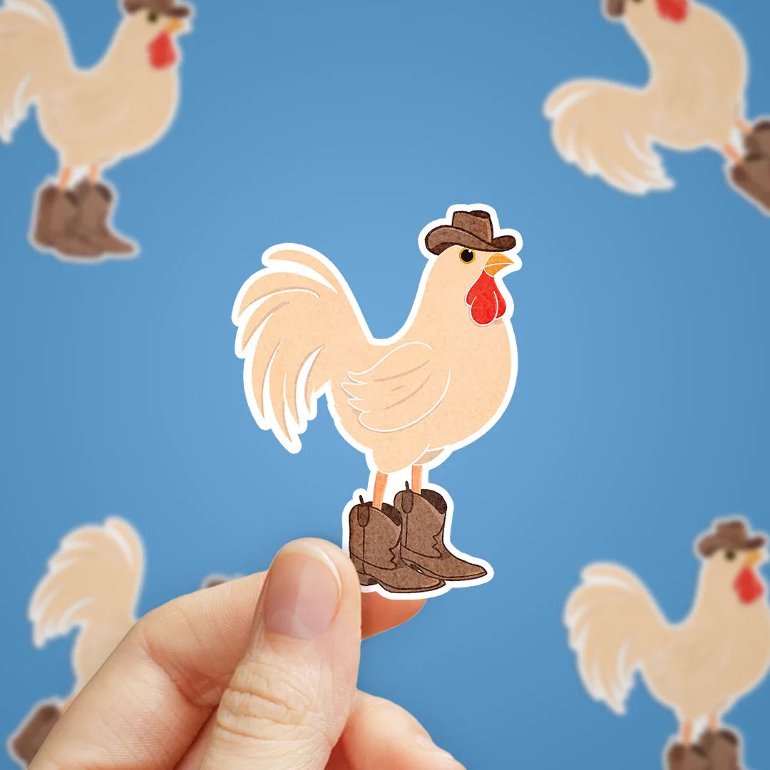Cowboy Chicken Sticker