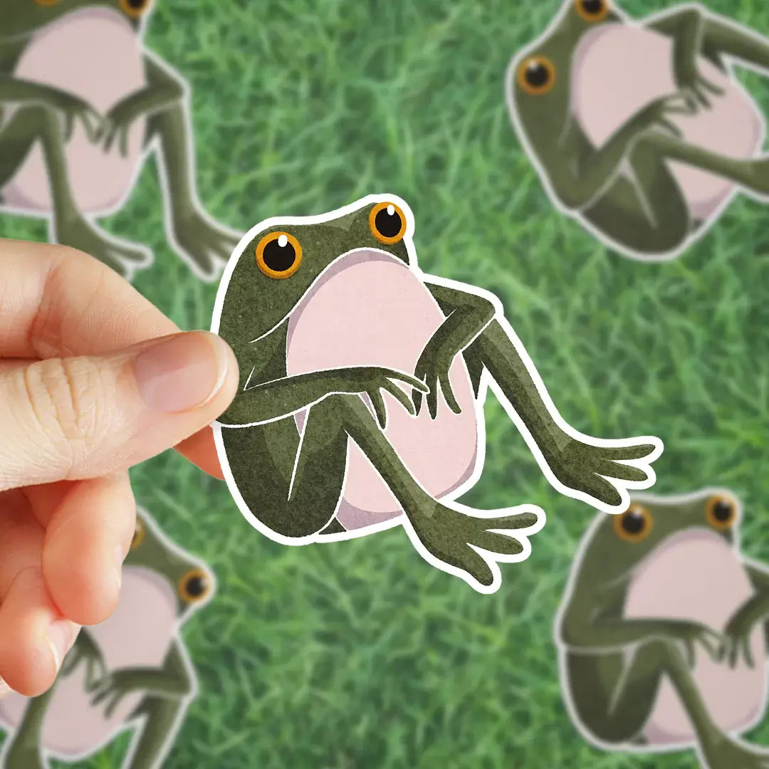 existential frog funny sticker