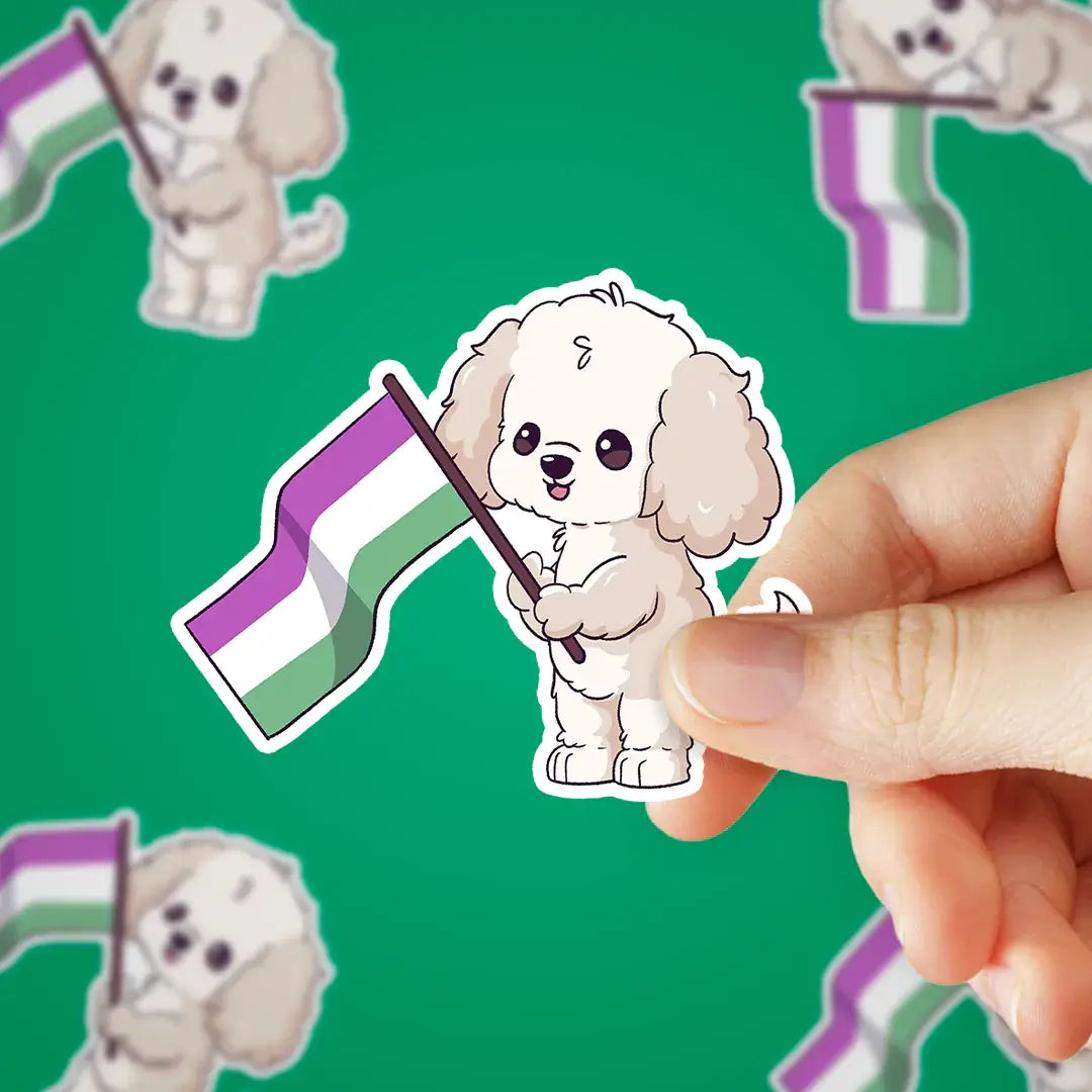 Genderqueer Flag Finn Sticker