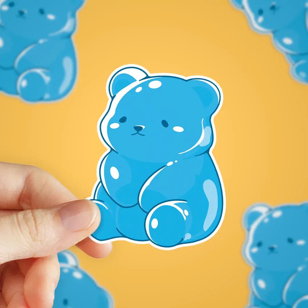 Blue Gummy Bear Candy Sticker