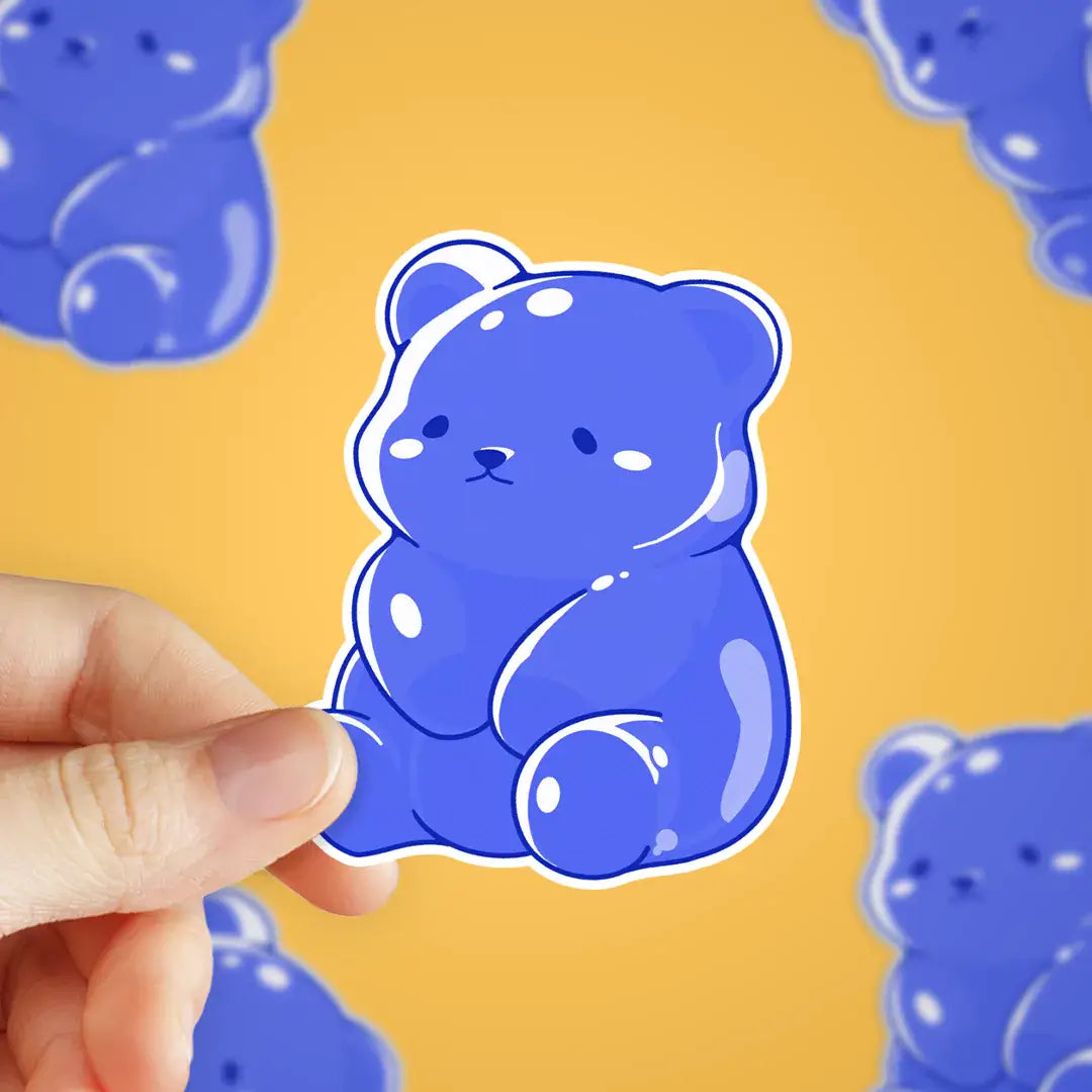 Dark Blue Gummy Bear Sticker