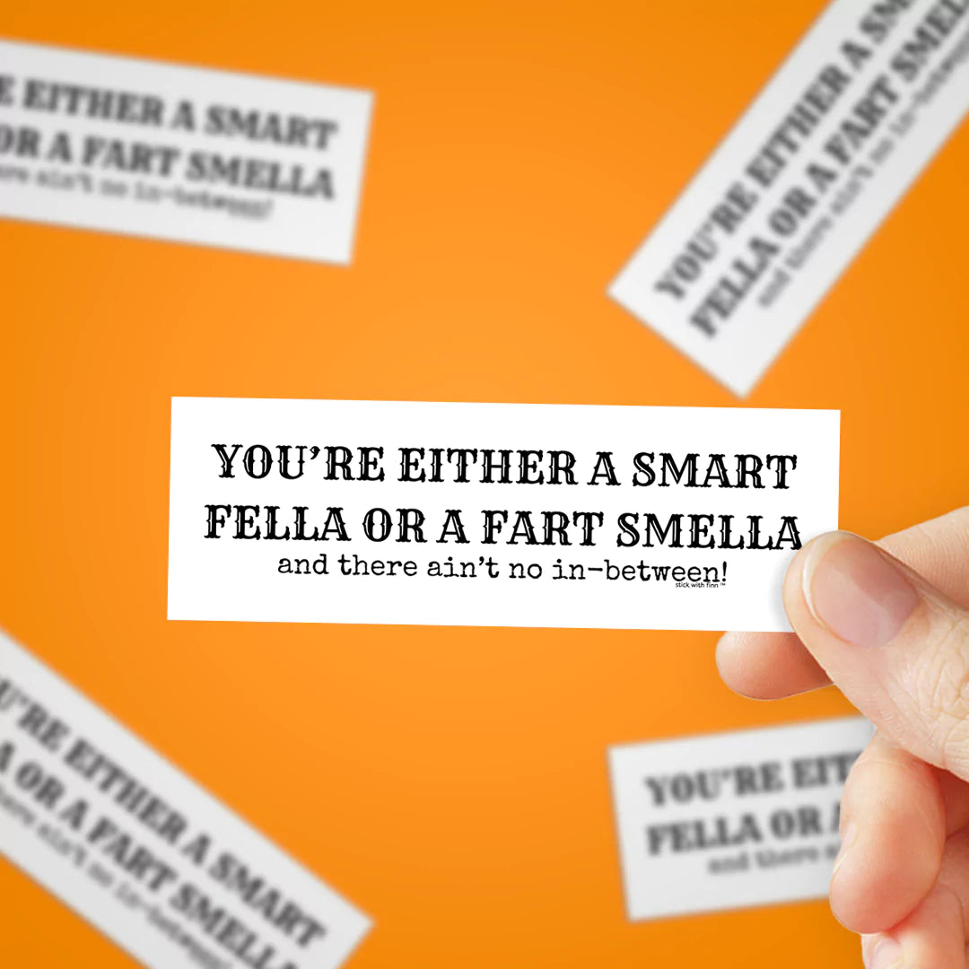 Smart Fella or Fart Smella Sticker