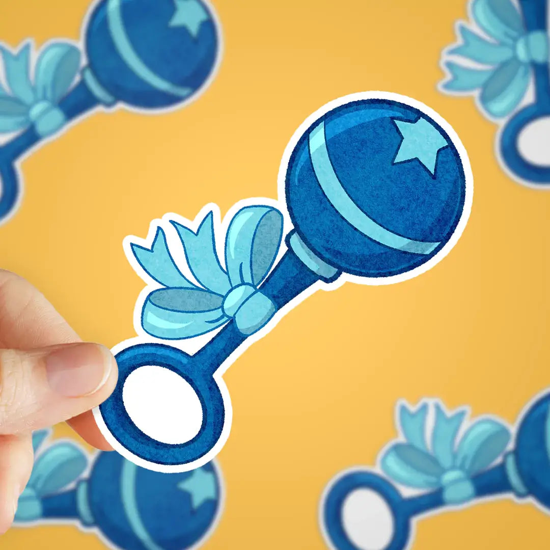 Blue Baby Rattle Sticker