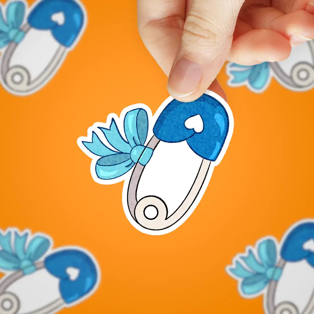 Blue Diaper Pin Sticker