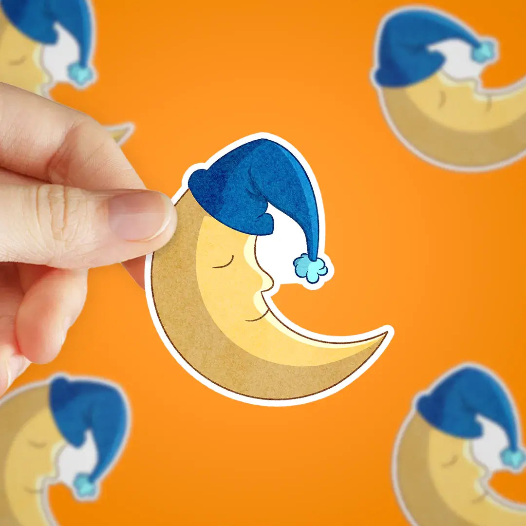 Blue Dreamy Moon Sticker