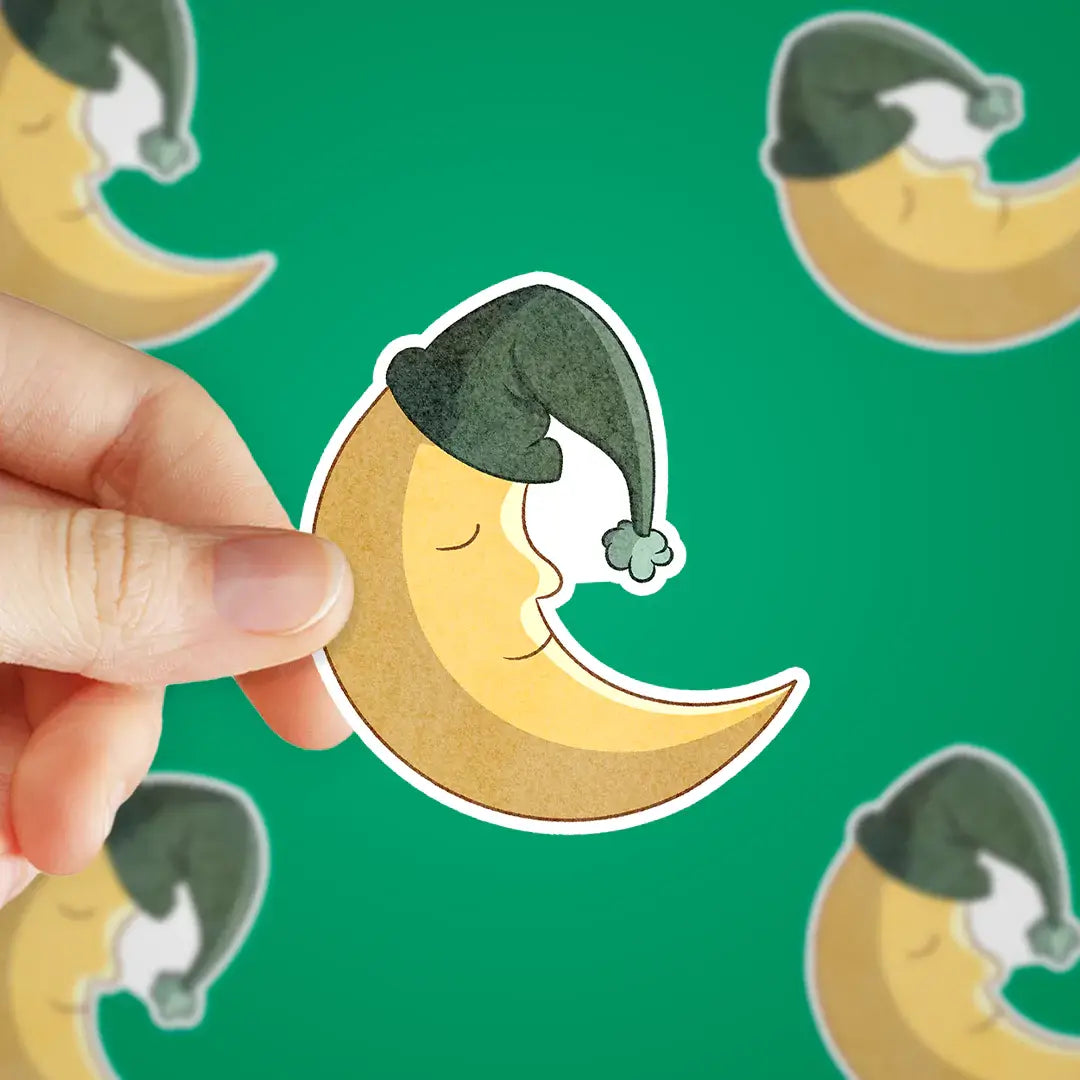 Green Dreamy Moon Sticker