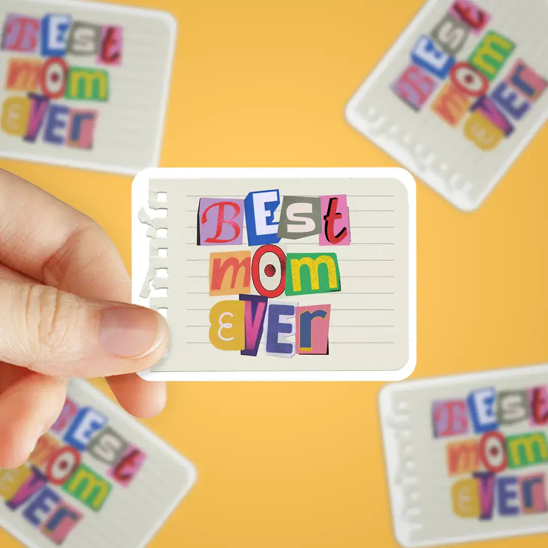 Retro Best Mom Ever Sticker