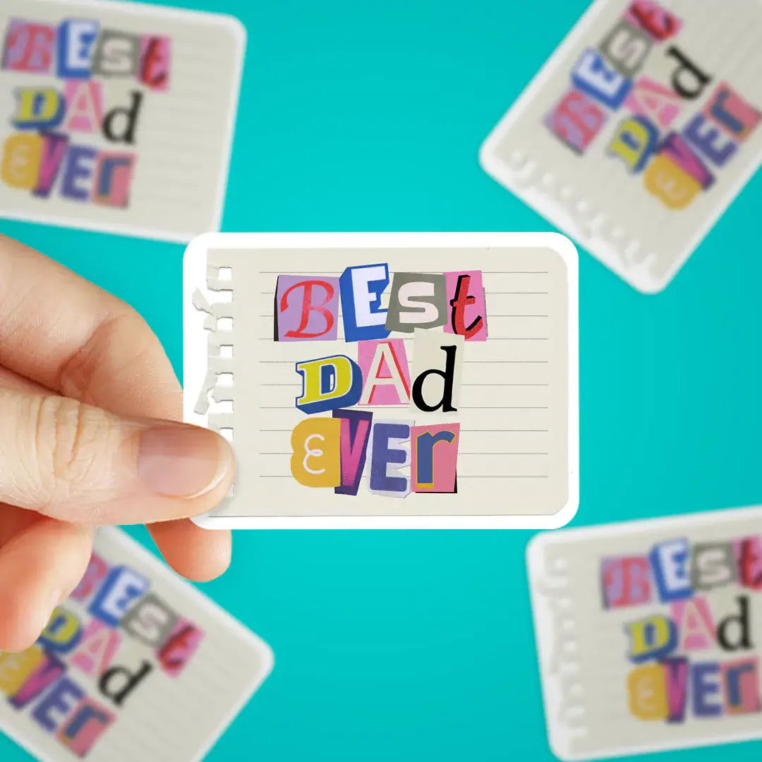 Retro Best Dad Ever Sticker