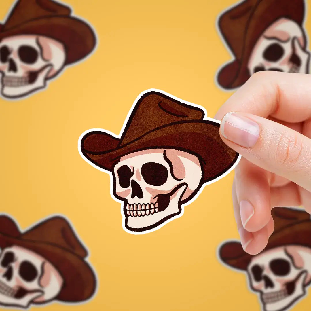 Cowboy Skull Sticker