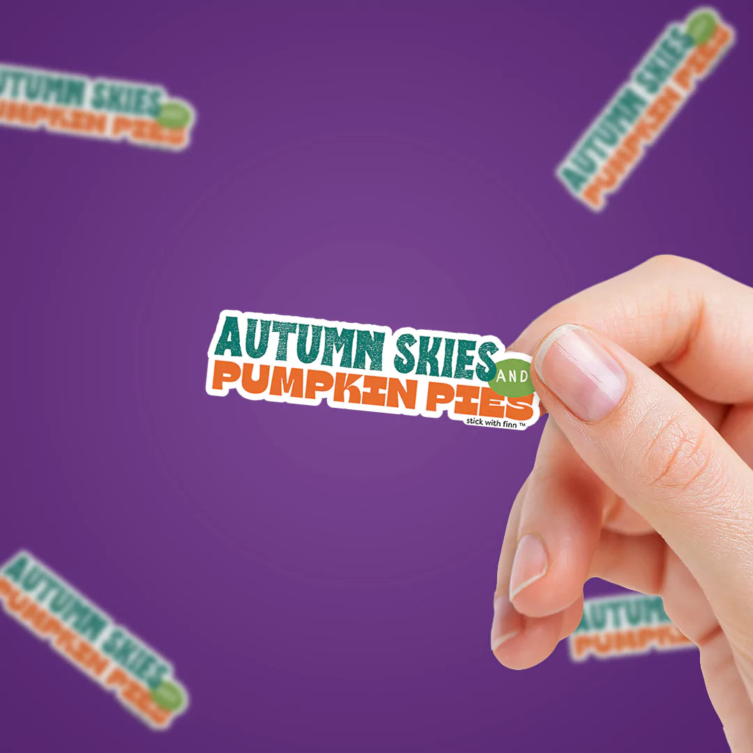 Autumn Skies and Pumpkin Pies Fall Season Sticker