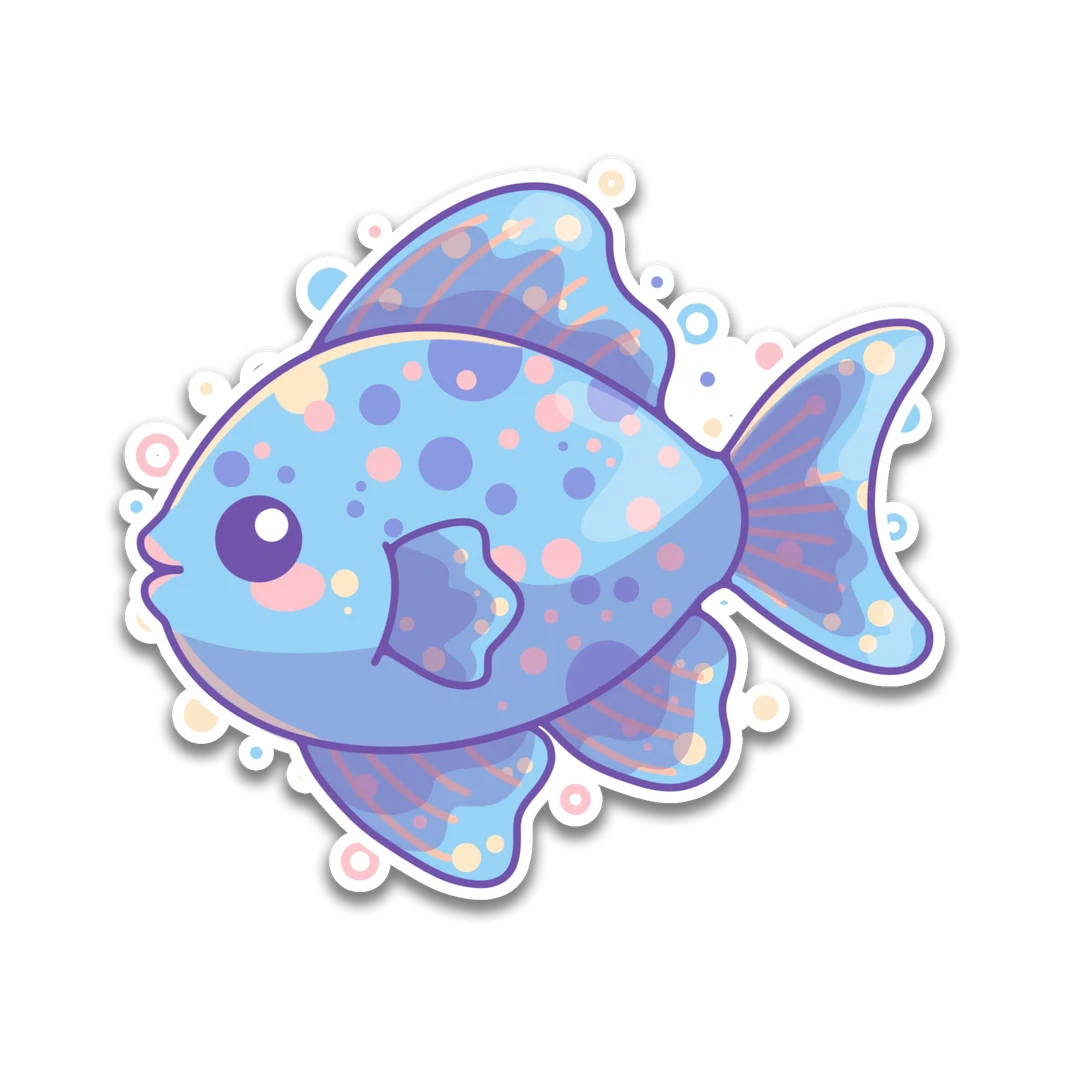 Blue Tropical Fish Sticker