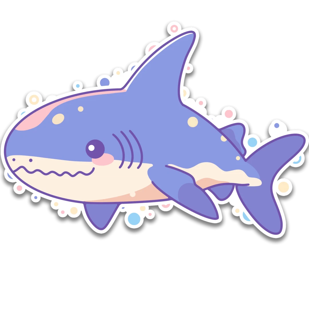 Cute Blue Shark Sticker