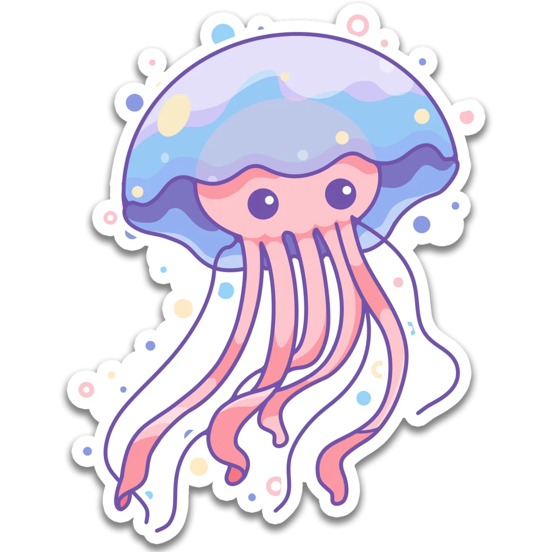 Pink Jellyfish Sticker