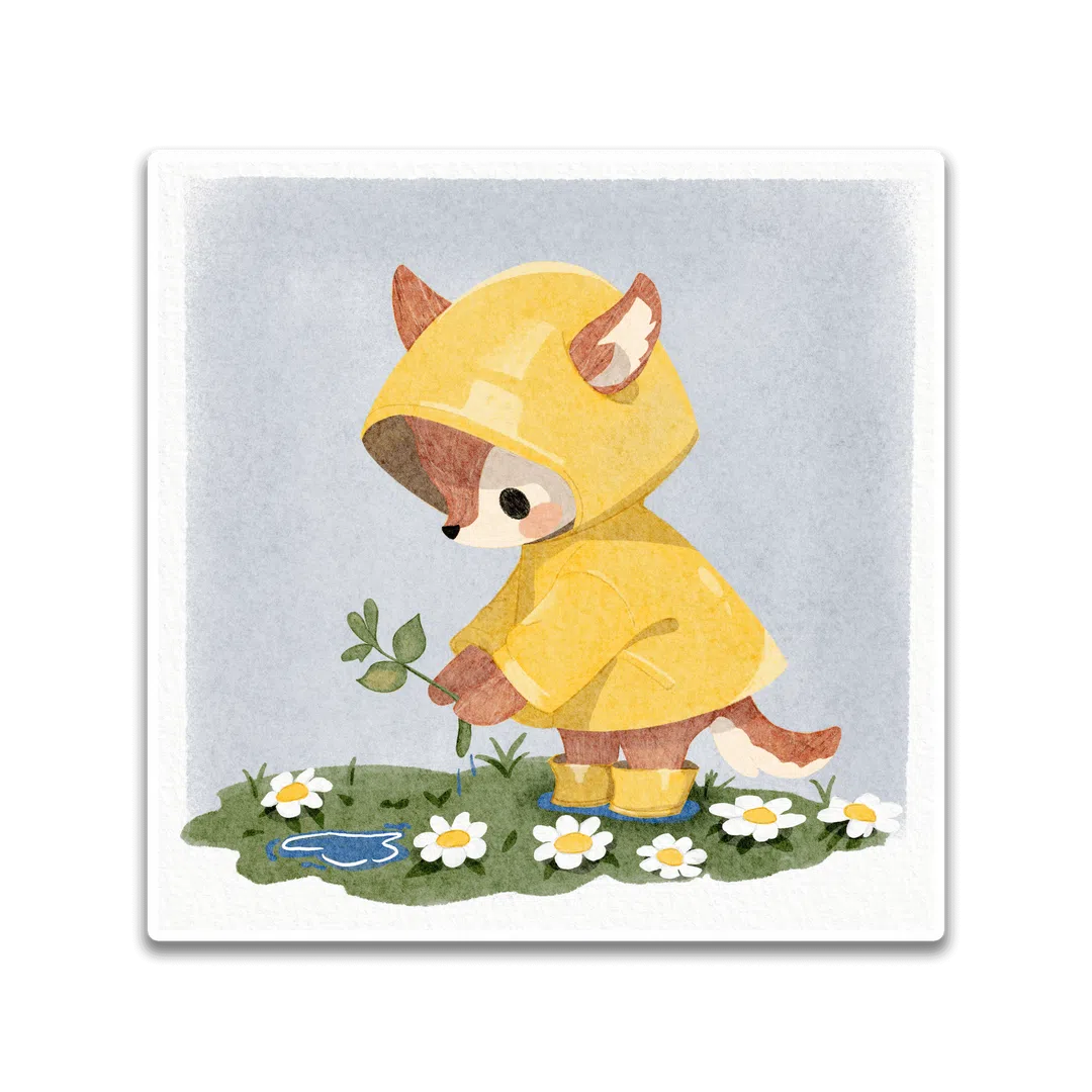 Rainy Day Deer Sticker