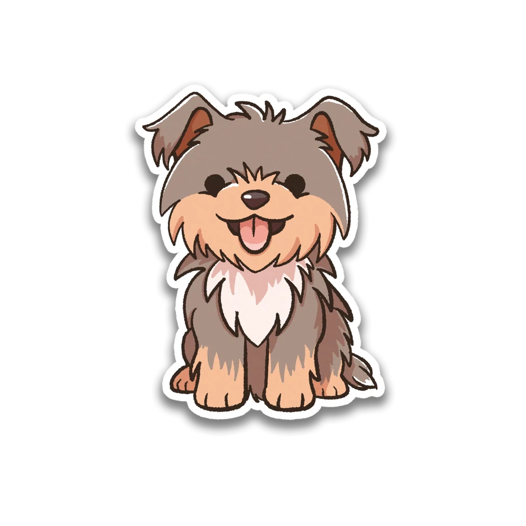 Black Yorkie Sticker