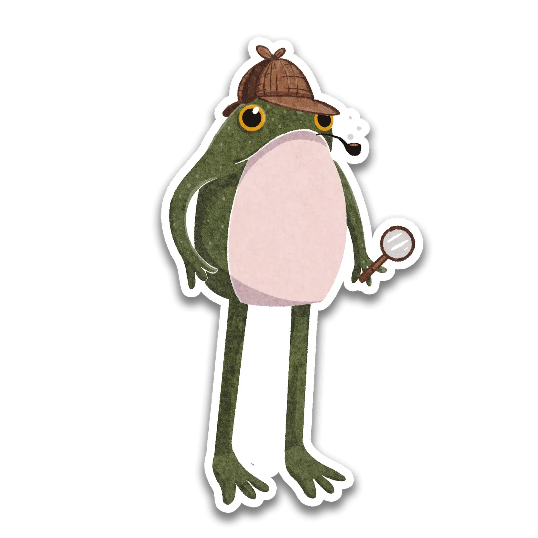 Detective Frogson Frog Sticker