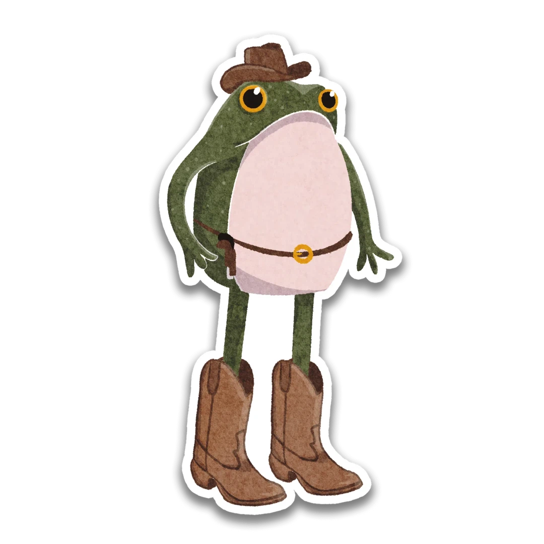 Cowboy Frogson Frog Sticker