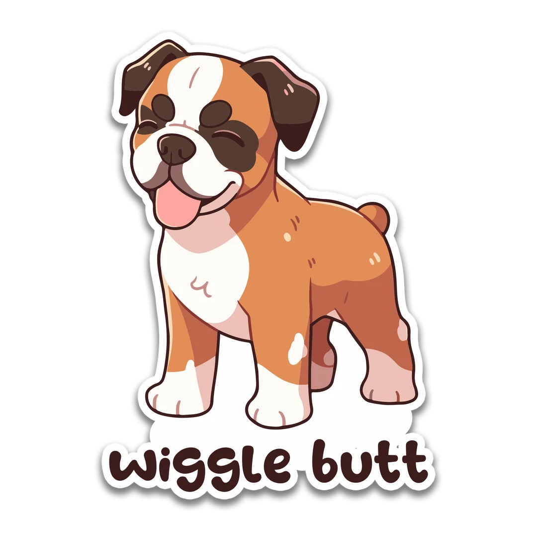 Wiggle Butt Boxer Sticker