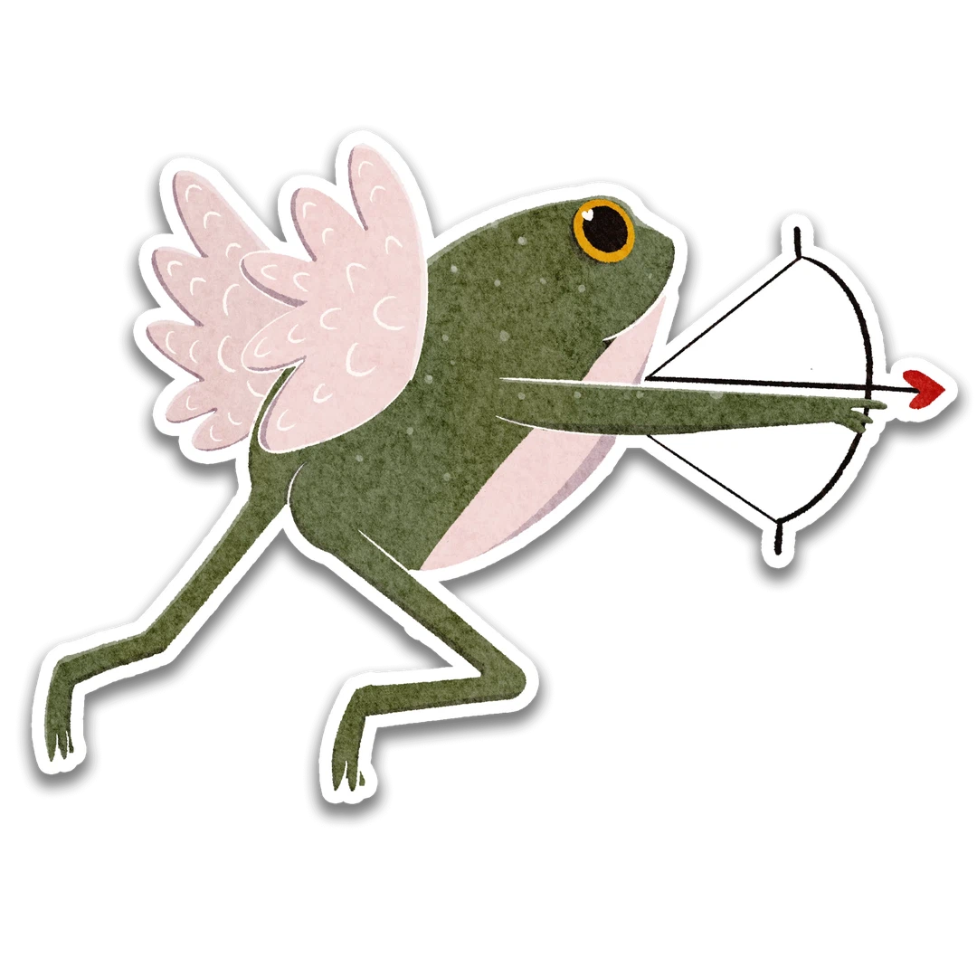 Cupid Frog Sticker
