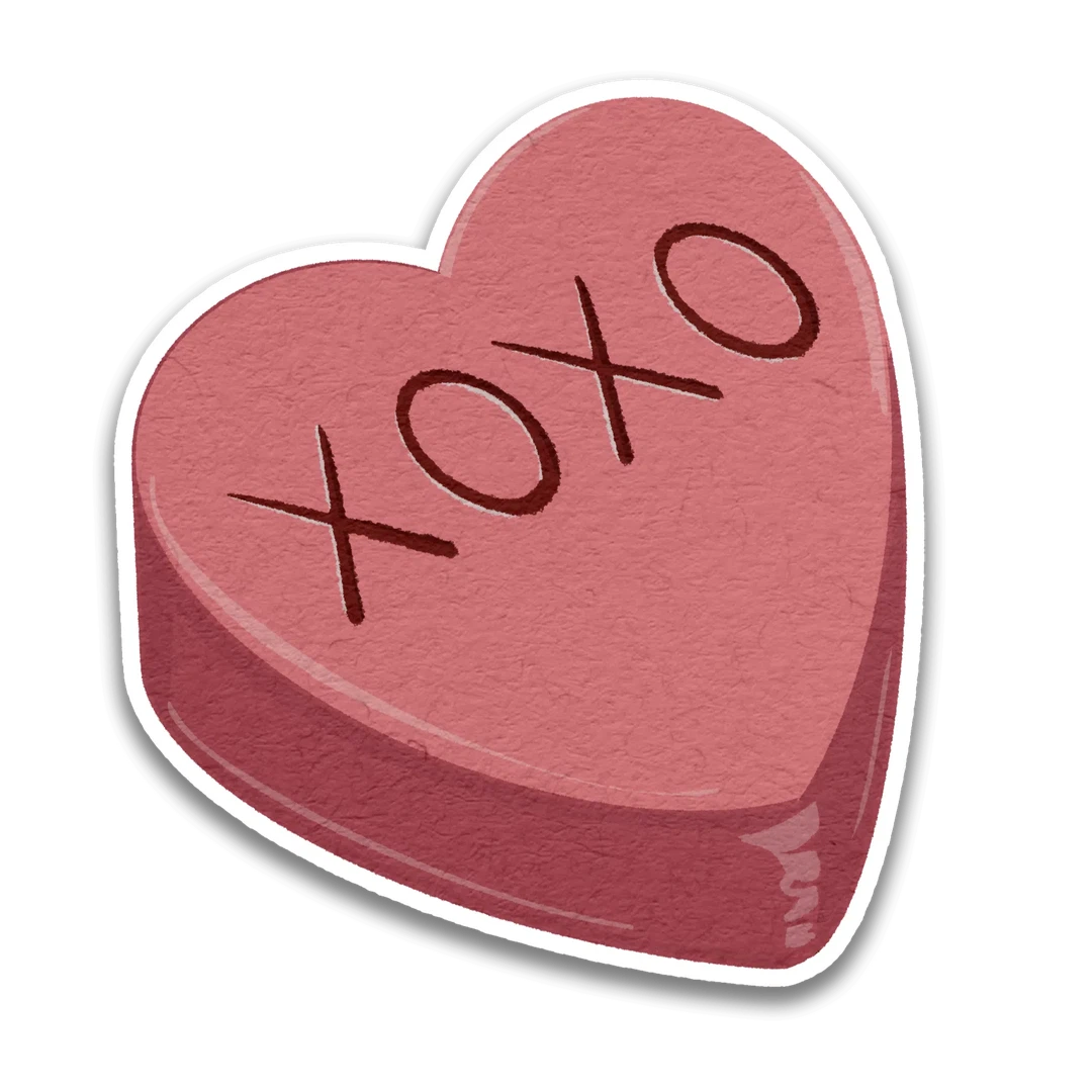XOXO Candy Heart Sticker