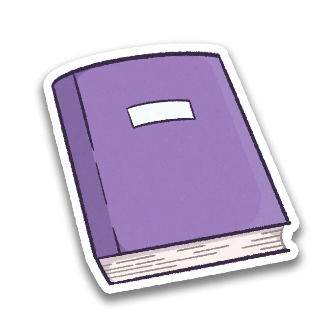 Purple Textbook Sticker