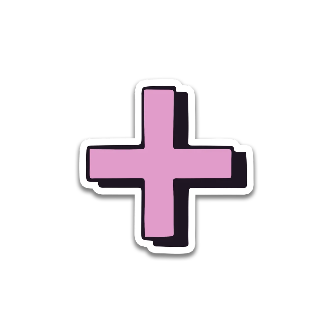 Purple Addition Symbol Sticker