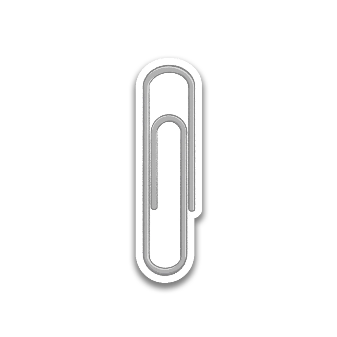 Silver Paperclip Sticker