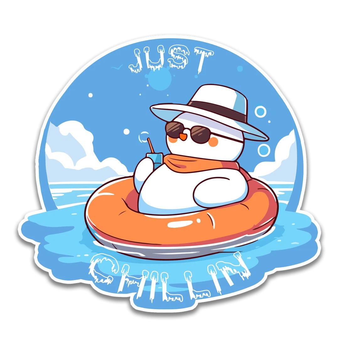 Just Chillin Snowman Sticker