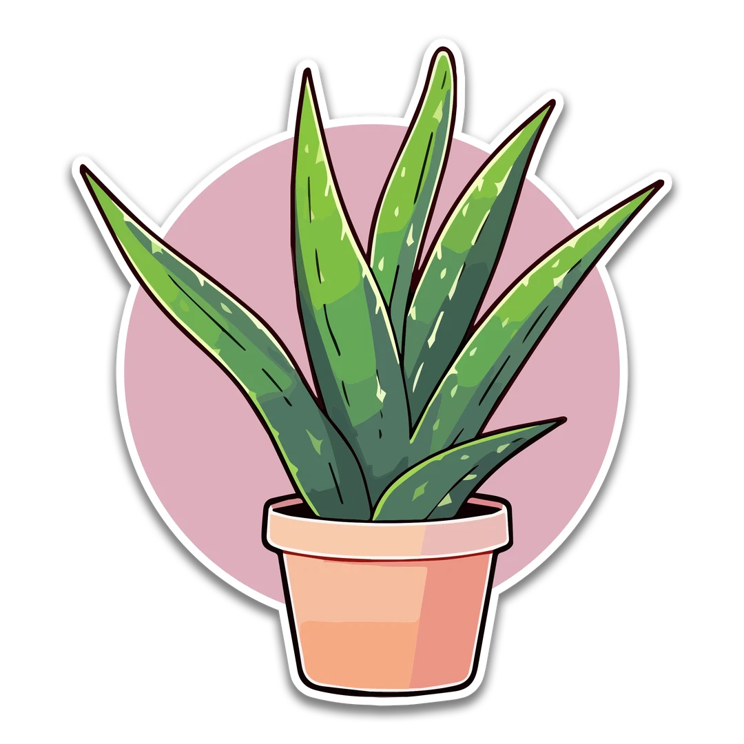 Green Aloe Plant Sticker