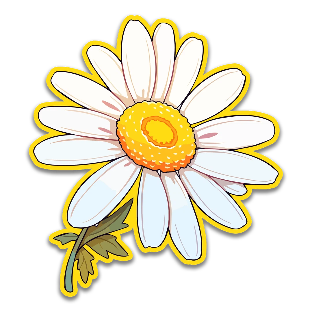 Yellow & White Daisy Sticker