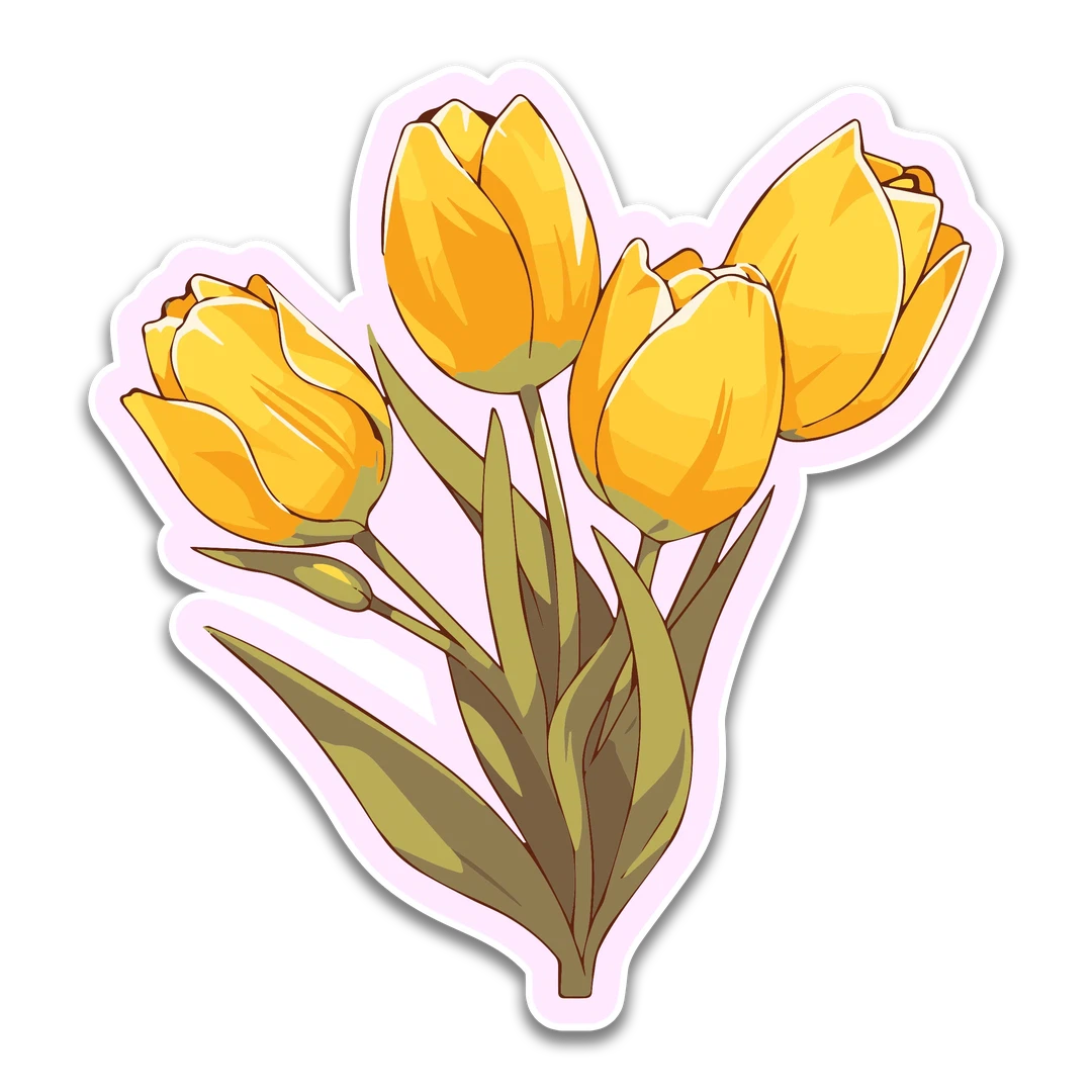 Yellow Tulips Sticker