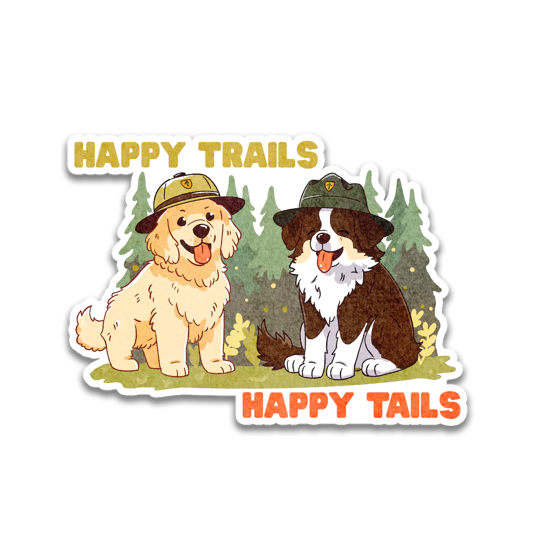 Happy Trails Happy Tails Sticker