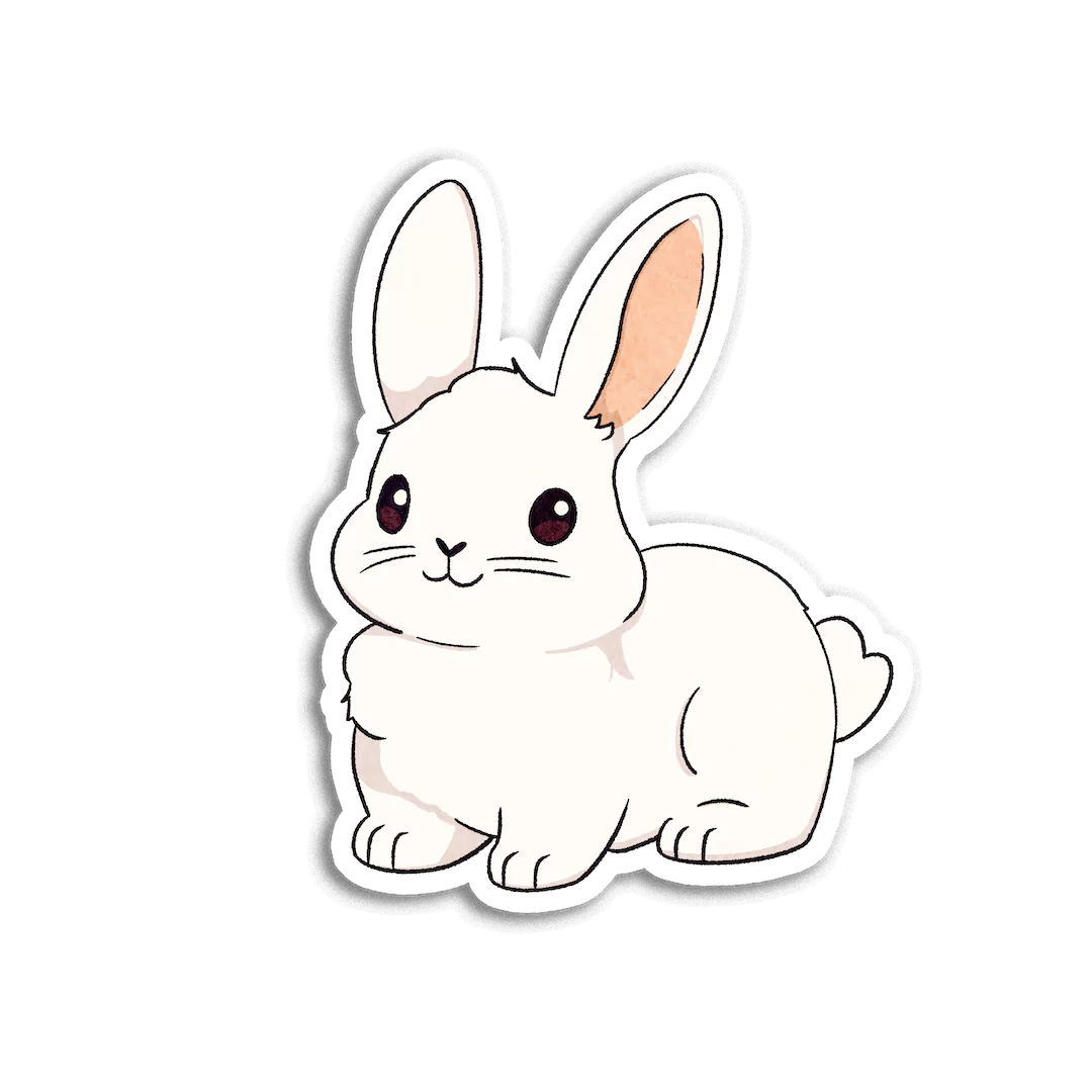 White Cottontail Rabbit Sticker